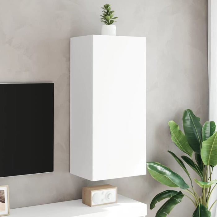 Tv Wall Cabinet White 40.5x30x90 Cm Engineered Wood Ntlkxa