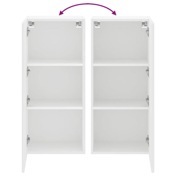 Tv Wall Cabinet White 40.5x30x90 Cm Engineered Wood Ntlkxa