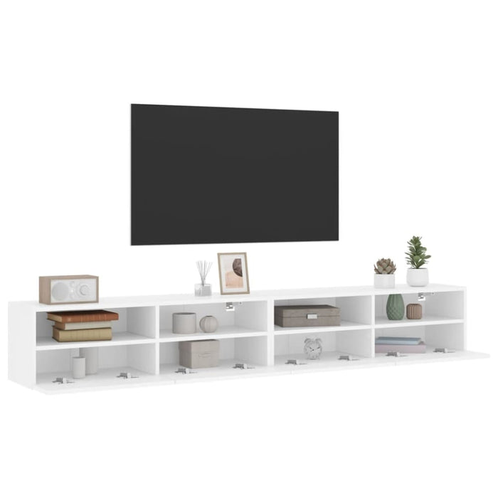 Tv Wall Cabinets 2 Pcs White 100x30x30 Cm Engineered Wood