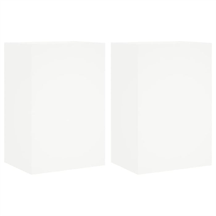 Tv Wall Cabinets 2 Pcs White 40.5x30x60 Cm Engineered Wood