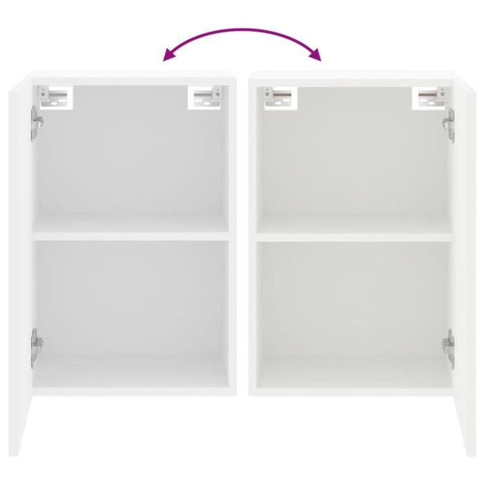 Tv Wall Cabinets 2 Pcs White 40.5x30x60 Cm Engineered Wood