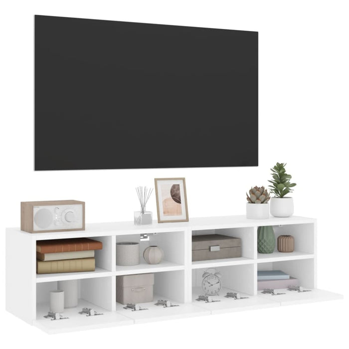 Tv Wall Cabinets 2 Pcs White 60x30x30 Cm Engineered Wood