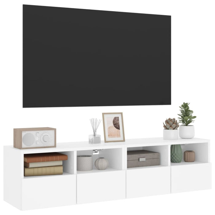 Tv Wall Cabinets 2 Pcs White 60x30x30 Cm Engineered Wood