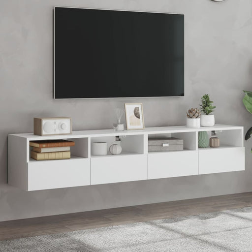 Tv Wall Cabinets 2 Pcs White 80x30x30 Cm Engineered Wood