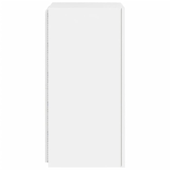 Tv Wall Cabinets with Led Lights 2 Pcs White 30.5x35x70 Cm