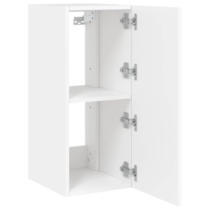 Tv Wall Cabinets with Led Lights 2 Pcs White 30.5x35x70 Cm