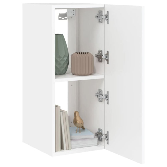 Tv Wall Cabinets with Led Lights 2 Pcs White 30.5x35x70 Cm