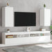 Tv Wall Cabinets with Led Lights 2 Pcs White 30.5x35x70 Cm