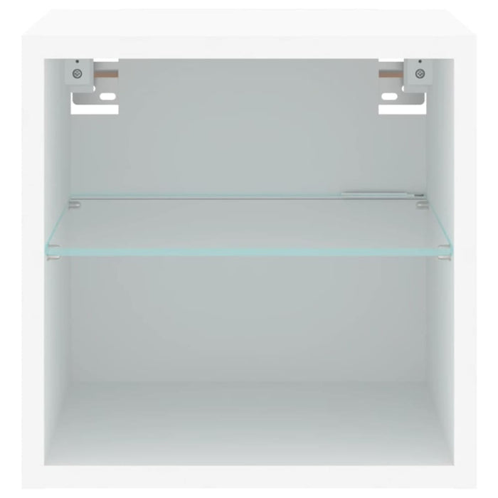 Tv Wall Cabinets with Led Lights 2 Pcs White 30x28.5x30 Cm