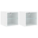 Tv Wall Cabinets with Led Lights 2 Pcs White 30x28.5x30 Cm