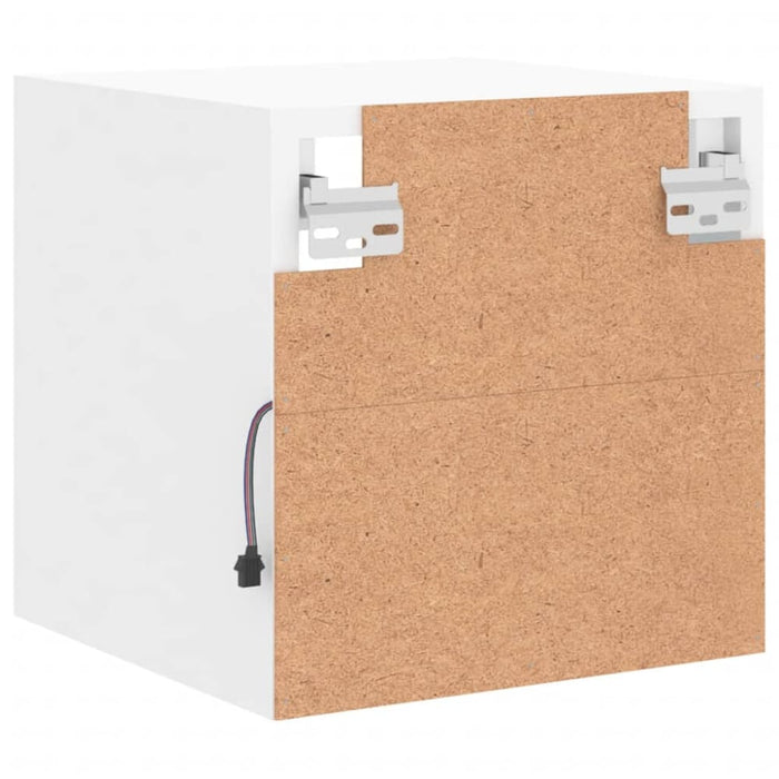 Tv Wall Cabinets with Led Lights 2 Pcs White 30x28.5x30 Cm