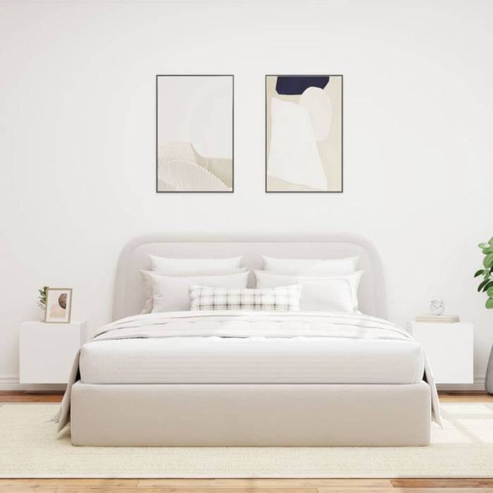 Tv Wall Cabinets with Led Lights 2 Pcs White 40.5x35x40 Cm