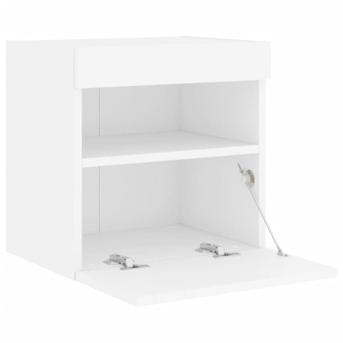 Tv Wall Cabinets with Led Lights 2 Pcs White 40x30x40 Cm