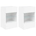 Tv Wall Cabinets with Led Lights 2 Pcs White 40x30x60.5 Cm
