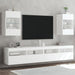 Tv Wall Cabinets with Led Lights 2 Pcs White 40x30x60.5 Cm