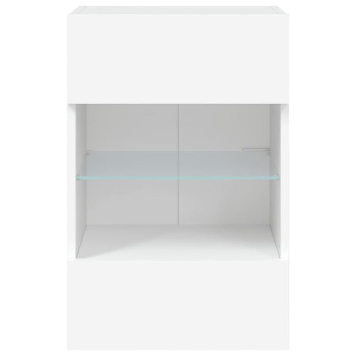 Tv Wall Cabinets with Led Lights 2 Pcs White 40x30x60.5 Cm