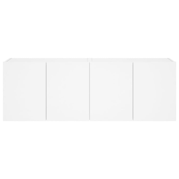 Tv Wall Cabinets with Led Lights 2 Pcs White 60x35x41 Cm