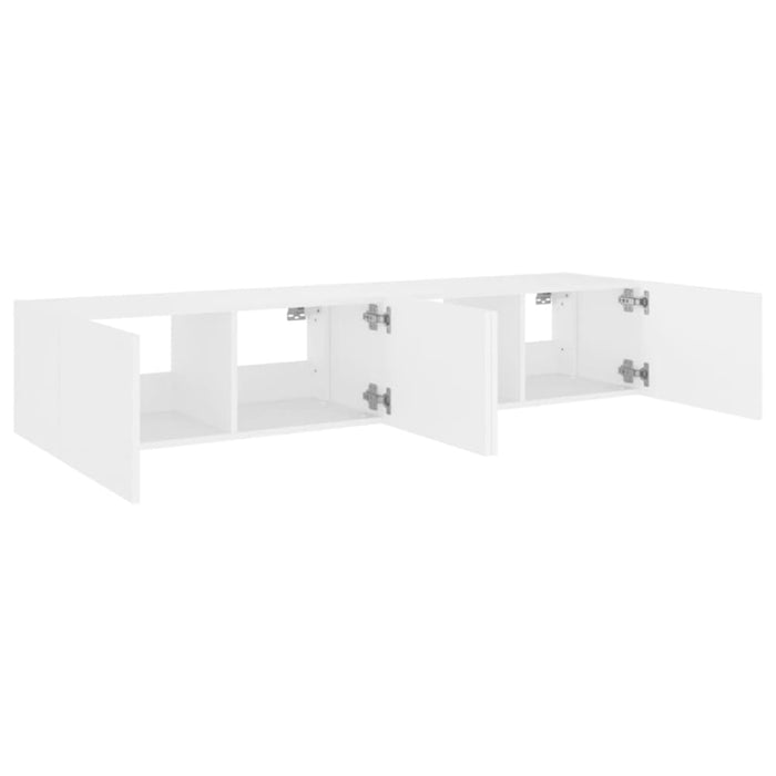 Tv Wall Cabinets with Led Lights 2 Pcs White 80x35x31 Cm