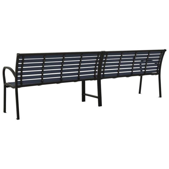 Twin Garden Bench Steel and Wpc Black Toioxi