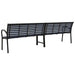 Twin Garden Bench Steel and Wpc Black Toioxi