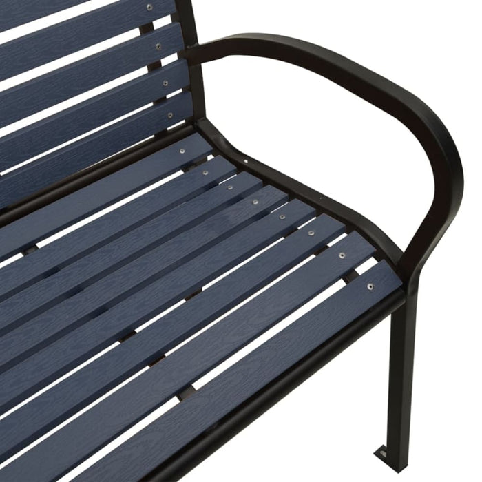 Twin Garden Bench Steel and Wpc Black Toioxi