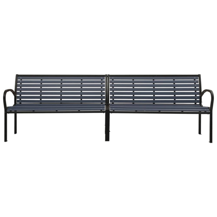 Twin Garden Bench Steel and Wpc Black Toioxi