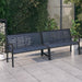 Twin Garden Bench Steel and Wpc Black Toioxi