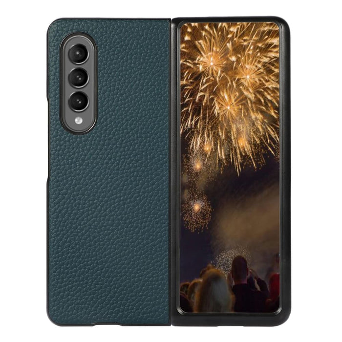 Two Tone Litchi Texture Case For Samsung Galaxy z Fold 4
