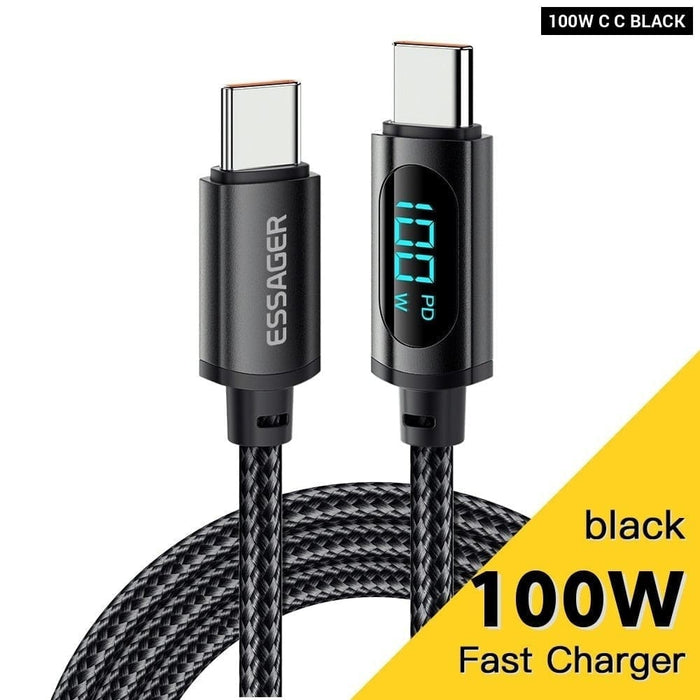 Type c to Cable 100w Pd Fast Charging Charger Usb Display