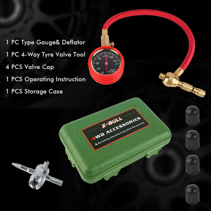 Tyre Deflators Tire Automatic 4wd Pressure Gauge 4 Brass