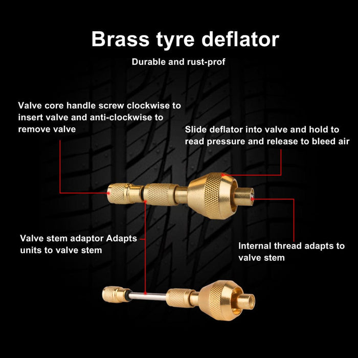 Tyre Deflators Tire Automatic 4wd Pressure Gauge 4 Brass