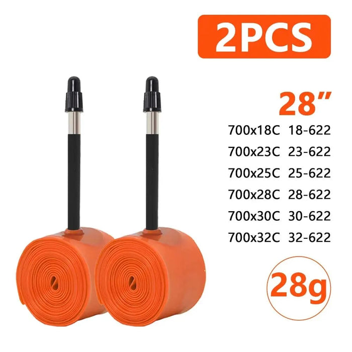 Ultralight 700x18 25 28 Road Bike Inner Tube Pack Of 2