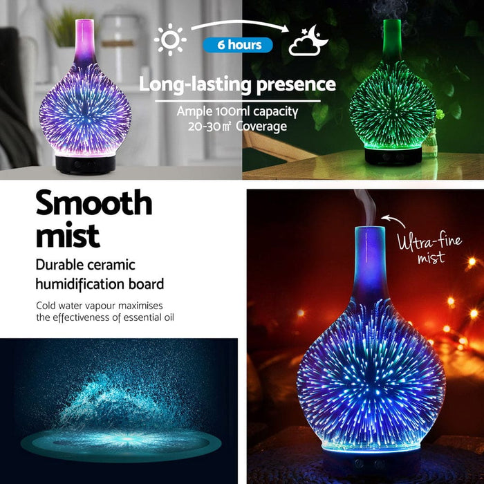 Ultrasonic Aroma Aromatherapy Diffuser 3d Light Oil
