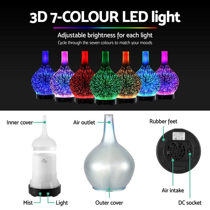 Ultrasonic Aroma Aromatherapy Diffuser 3d Light Oil