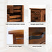 Umber Bedside Tables 3 Drawers Storage Cabinet Shelf Side