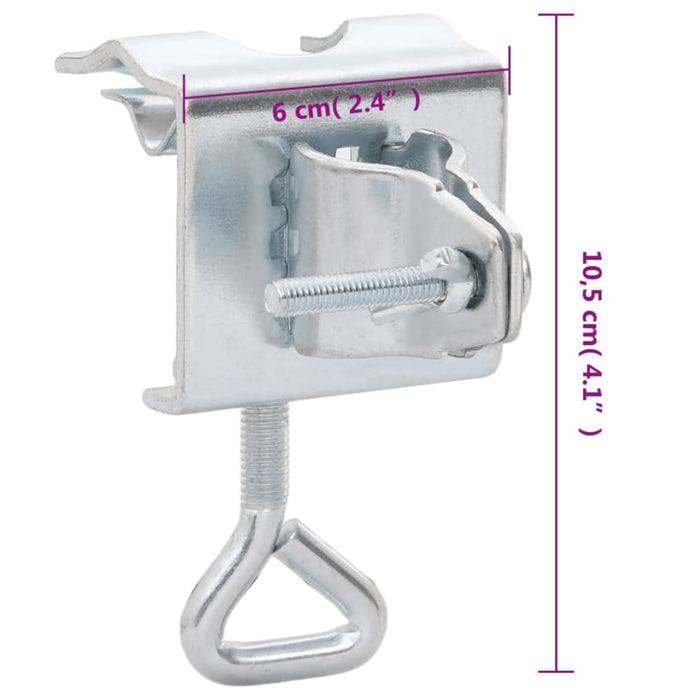 Umbrella Clamps for Balcony 2 Pcs 32 Mm Galvanised Steel