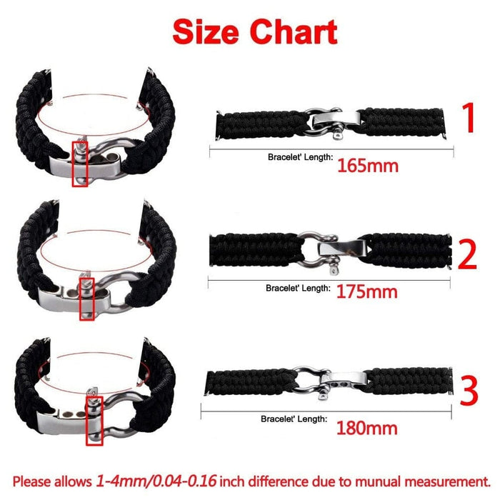 Umbrella Rope Braided Strap for Huawei Samsung Galaxy Watch
