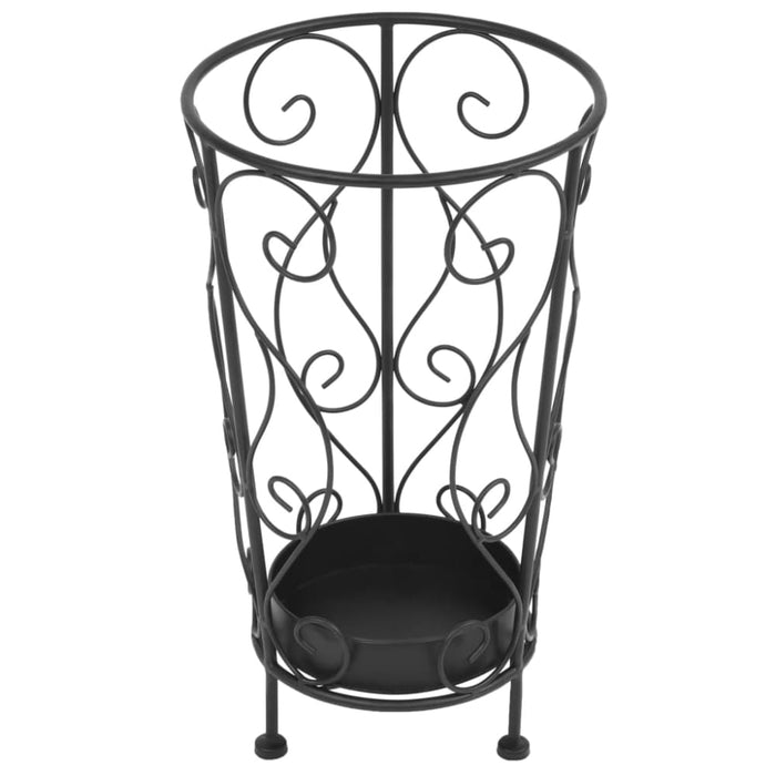 Umbrella Stand Vintage Style Metal 26x46 Cm Black Xapktx