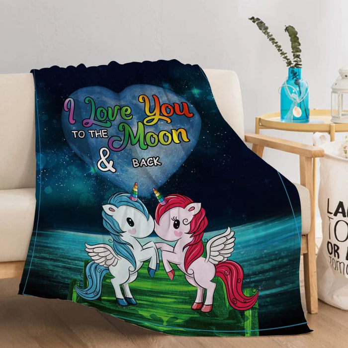 Unicorn Love Blanket Soft Kids Throw For Girls And Boys
