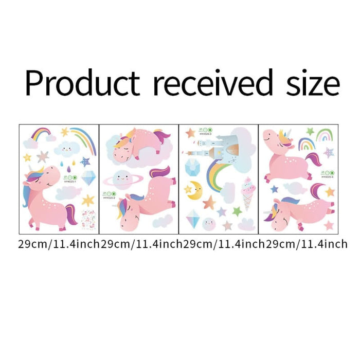 Unicorns With Rainbows Wall Stickers For Kids Room