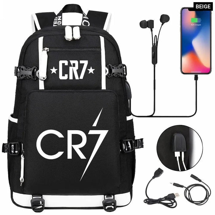 Unisex Camouflage Cr7 Print Capacity Waterproof School Bag