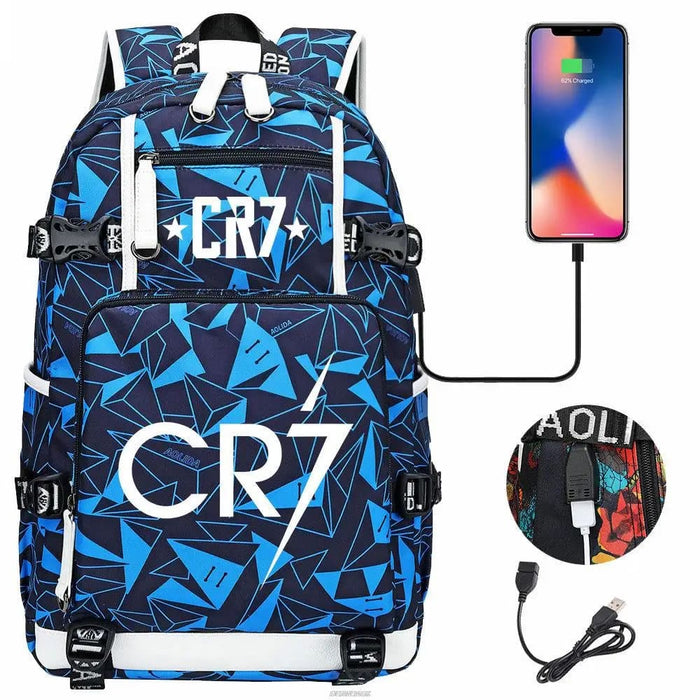 Unisex Camouflage Cr7 Print Capacity Waterproof School Bag