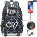 Unisex Camouflage Cr7 Print Capacity Waterproof School Bag