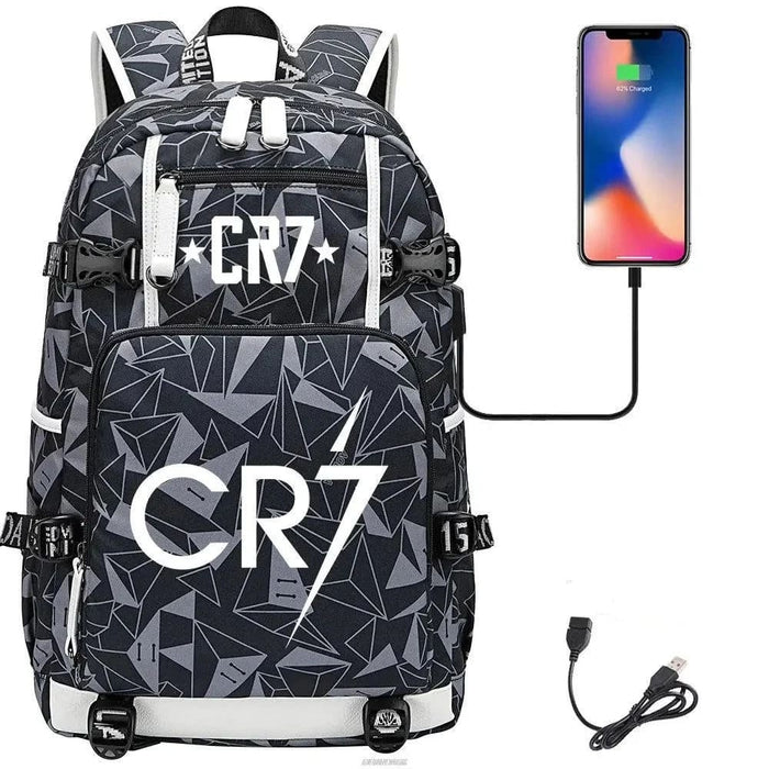 Unisex Camouflage Cr7 Print Capacity Waterproof School Bag