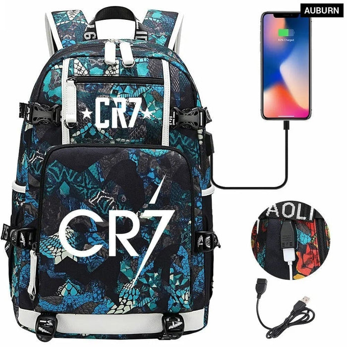 Unisex Camouflage Cr7 Print Capacity Waterproof School Bag
