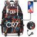 Unisex Camouflage Cr7 Print Capacity Waterproof School Bag