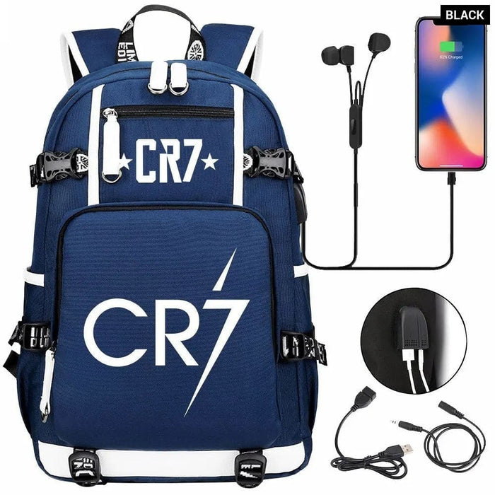 Unisex Camouflage Cr7 Print Capacity Waterproof School Bag