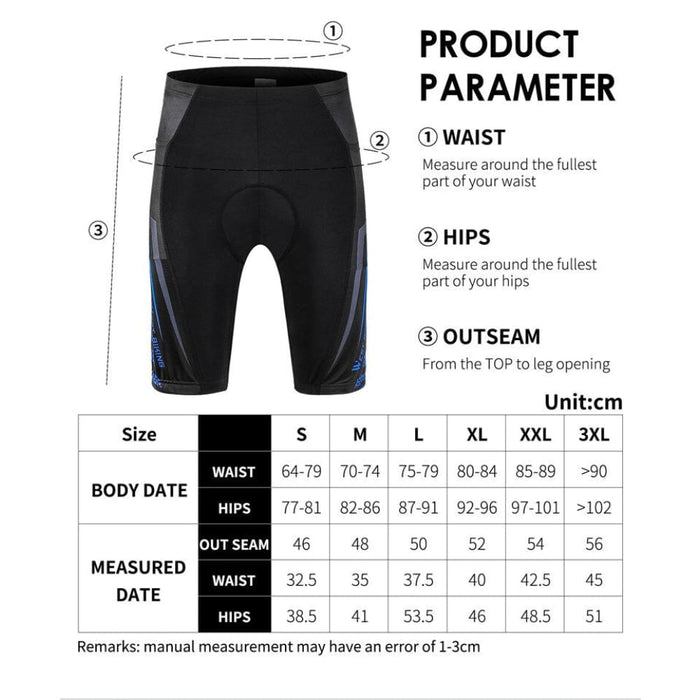 Unisex Icy Cooling Fabric Cycling Shorts With Built - in 3d