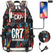 Unisex Football Cr7 Usb 18 Inch Laptop School Backpack