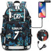 Unisex Football Cr7 Usb 18 Inch Laptop School Backpack